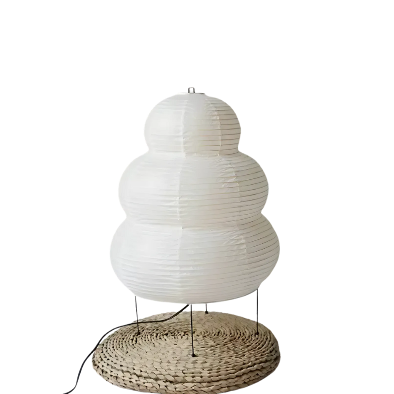 SabiGlow – Artistic Wabi‑Sabi Rice‑Paper Floor Lamp with Adjustable Form