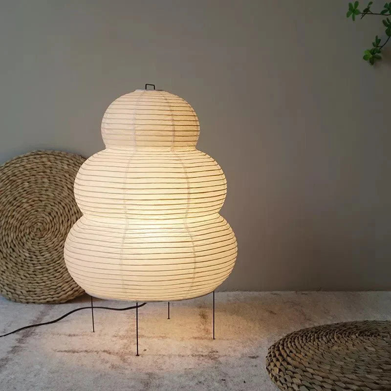 SabiGlow – Artistic Wabi‑Sabi Rice‑Paper Floor Lamp with Adjustable Form