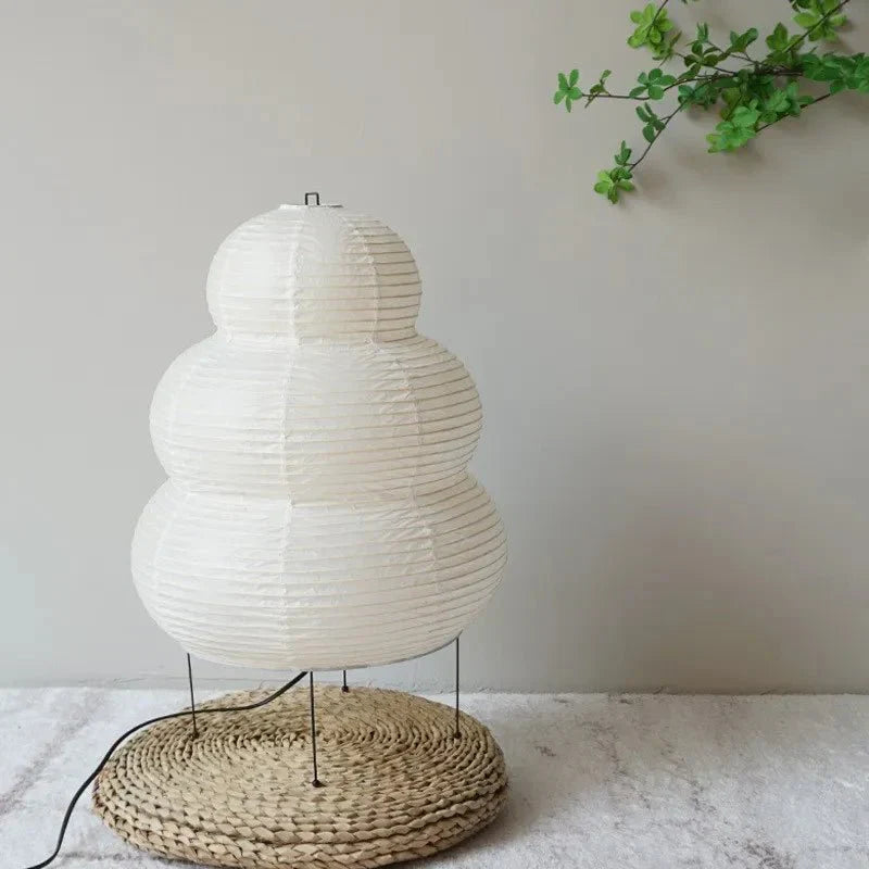 SabiGlow – Artistic Wabi‑Sabi Rice‑Paper Floor Lamp with Adjustable Form