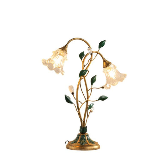French Glass Flower Table Lamp
