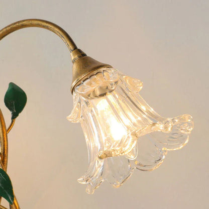 French Glass Flower Table Lamp